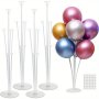 4Sets Balloon Stick Stand Balloon Base With Pole And Cup Table Desktop Centerpiece Holder Balloon Accessories Prefect For Wedding Anniversary Mother's Day Birthday Party