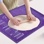 Non-stick Silicone Pastry Mat With Measurements - 1PC Dough Rolling Kneading Pad Baking Mat For Cherry Pies Uncharged No Components Durable Plastic Material