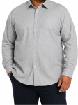 Mens Long Slve Slub Shirts - 8XL Lt Grey