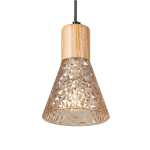 Lucca Pendant Light Wood And Glass - Clear