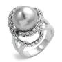 Silver Tone Oval Swirl Ring - Large
