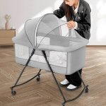 Baby Rocker Bassinet Crib & Co-sleeper With Detachable Mosquito Net