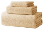 Terry Collection Cosy Microfibre Towel Set: Bath Hair Beach Gym Baby: Beige