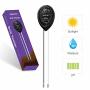 Veroyi ST03 Soil Ph Meter 3-IN-1 Plant Soil Moisture Sensor Ph Light Tester For Gardener Black