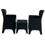 3-PIECE Outdoor Patio Furniture Set Rattan-style Table And Armchairs