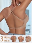 Solid Seamless Cross Straps Halter Wireless Cami Bra Sexy Comfy Push Up Bra Women's Lingerie & Underwear