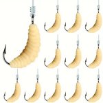 50PCS Bionic Soft Worm Artificial Fishing Bait Outdoor Fishing Tackle Without Hook