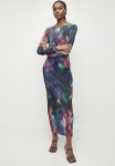 Superbalist Plisse Midi Dress - Berry Teal Watercolour Floral