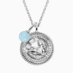 Engelsrufer Silver Aquarius Blue Agate Pearl With Zirconia Necklace