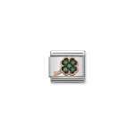 Composable Classic Link Four-leaf Clover With Stones