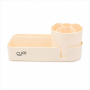 Cosmetic Storage Box With Makeup Brush Holder - Desktop Makeup Organizer