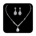 Unicra Rhinestone Necklace Earrings Set Silver Bridal Wedding Jewelry Sets Prom Bridesmaids Costume Jewelry Set For Women And Br