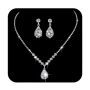 Unicra Rhinestone Necklace Earrings Set Silver Bridal Wedding Jewelry Sets Prom Bridesmaids Costume Jewelry Set For Women And Brides A-silver
