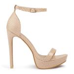 Light Brown Patent Stiletto Sandal