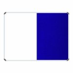 Non-magnetic Combination Whiteboard 1200 900MM - Royal Blue Felt
