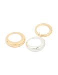 Mixed Metal Plated Chubby Organic Rings 3-PACK - M l