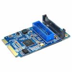Silulo Online Store MINI Pci-e To USB 3.0 Front 19 Pin Desktop PC Expansion Card Blue