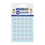 Marlin Self Adhesive Labels - 180 Silver Stars Pack Of 10
