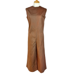 Brown 70S Vintage Flared Jumpsuit - S