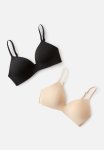 Cotton On Ultimate Comfort Wirefree T-Shirt Bra 2 Pack - Black & Frappe