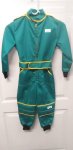 4-5 Years Kids Race Suit - Green With Yellow Stripe