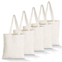 Canvas Tote Bags Reusable Grocery Shopping Bags - 35 X 420CM - 5 Pack