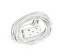 10M Extension Cord With A 2-WAY Multiplug - White
