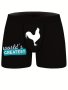 Men's Cartoon Rooster Print Fashion Novelty Boxer Briefs Shorts Breathable Comfy High Stretch Boxer Panties Underwear