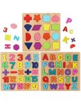 3-IN-1 Wooden Educational Activity Puzzle Board For Toddlers - Montessori Inspired Learning Toy With Abc Alphabets Numbers 1-20