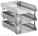 Perforated Steel Letter Tray 3-TIER