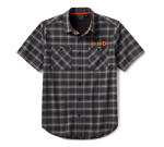 Men’s H-d Tech Vented Stretch Comfort Shirt – Plaid – Asphalt & Harley Black