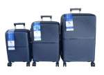 Smte Unbreakable Travel Luggage 3 Piece Suitcases Spinner Navy With Keychain
