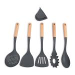 Silicon And Wood Utensil Set
