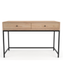 Leah Desk With 2 Drawers - Pine In Chestnut Finish