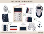 Cot Duvet Bedding The Sailors Went Dark Navy Anker Set