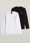 G-star Raw T-Shirt Ls Regular 2PK - Dk Black