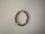 Unakite Round Bead Bracelet Large Bead