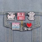 K-pop Themed Zinc Alloy Brooch Pins Set 1-5PCS Simple Style Alloy Badges No Plating Enamel Painted Korean Pop Music Lifestyle &