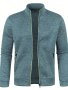 Elegant Mid Stretch Cardigan Men's Casual Full Zip Up Cardigan Sweater Coat For Fall Winter