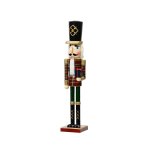 Wood Nutcracker With Tartan Shirt 15X13X76CM