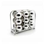 Square Bead Design Napkin Holder Silver