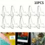 10PCS Modern Clear Acrylic Display Stands - Versatile Easel Holders For Cards Challenge Coins & Small Picture Frames - No Power Needed