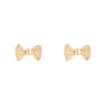 Goldair Gold Metal Bow Stud Earrings