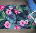 Tropical Leaves And Flowers Nature Carpet