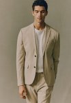 Slim Fit Jacket - Beige