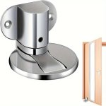 1PC Heavy-duty Aluminum Alloy Door Stopper With Adjustable Height - Magnetic Hidden Door Catch For Office & Aquarium Use Wall Pr