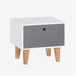 Concept Bedside Table White And Graphite