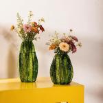 Glass Vase Carambola Shaped Bottle Green - 12X12X29CM