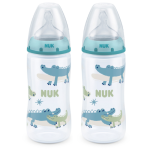 NUK 2 Pack Temperature Control Bottle Blue 6-18M 300ML