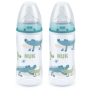NUK 2 Pack Temperature Control Bottle Blue 6-18M 300ml
